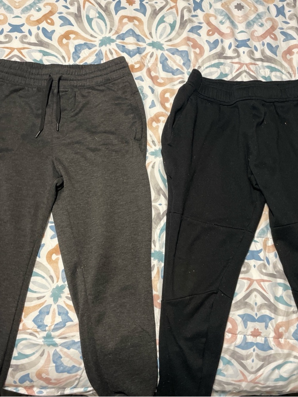 Men Black and Charcoal Jogger Bottoms - Comfortable Everyday Pants
